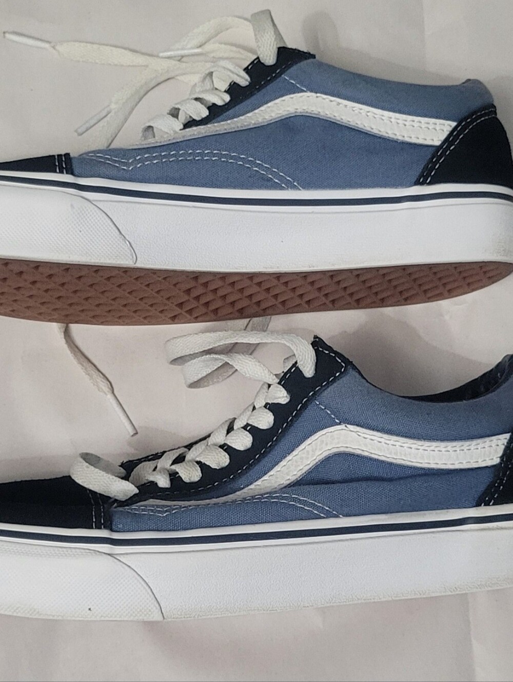 Vans Low-Top Canvas Sneakers - Blue & White